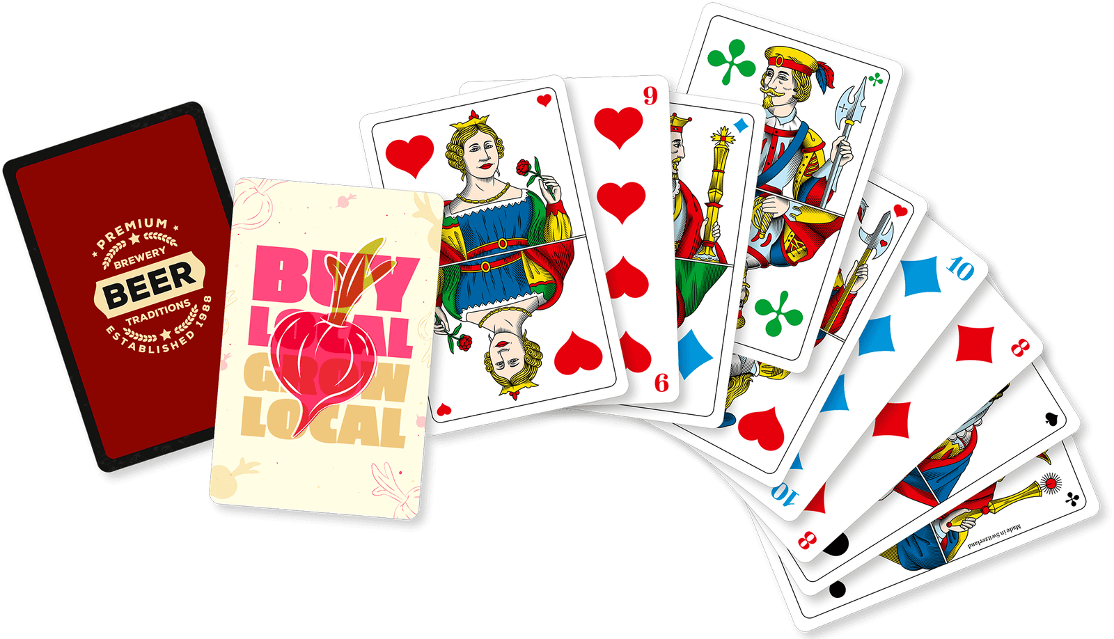 Französische Jasskarten Piquet im Fächer